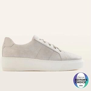FRANKIE4 Riley Platform Sneaker In Silver Metallic Lace-Up Sneakers, Size 9